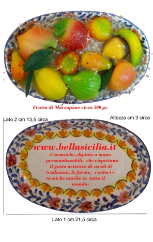 Piatto OVALE Artistico  Marzapane Media - Gr.300